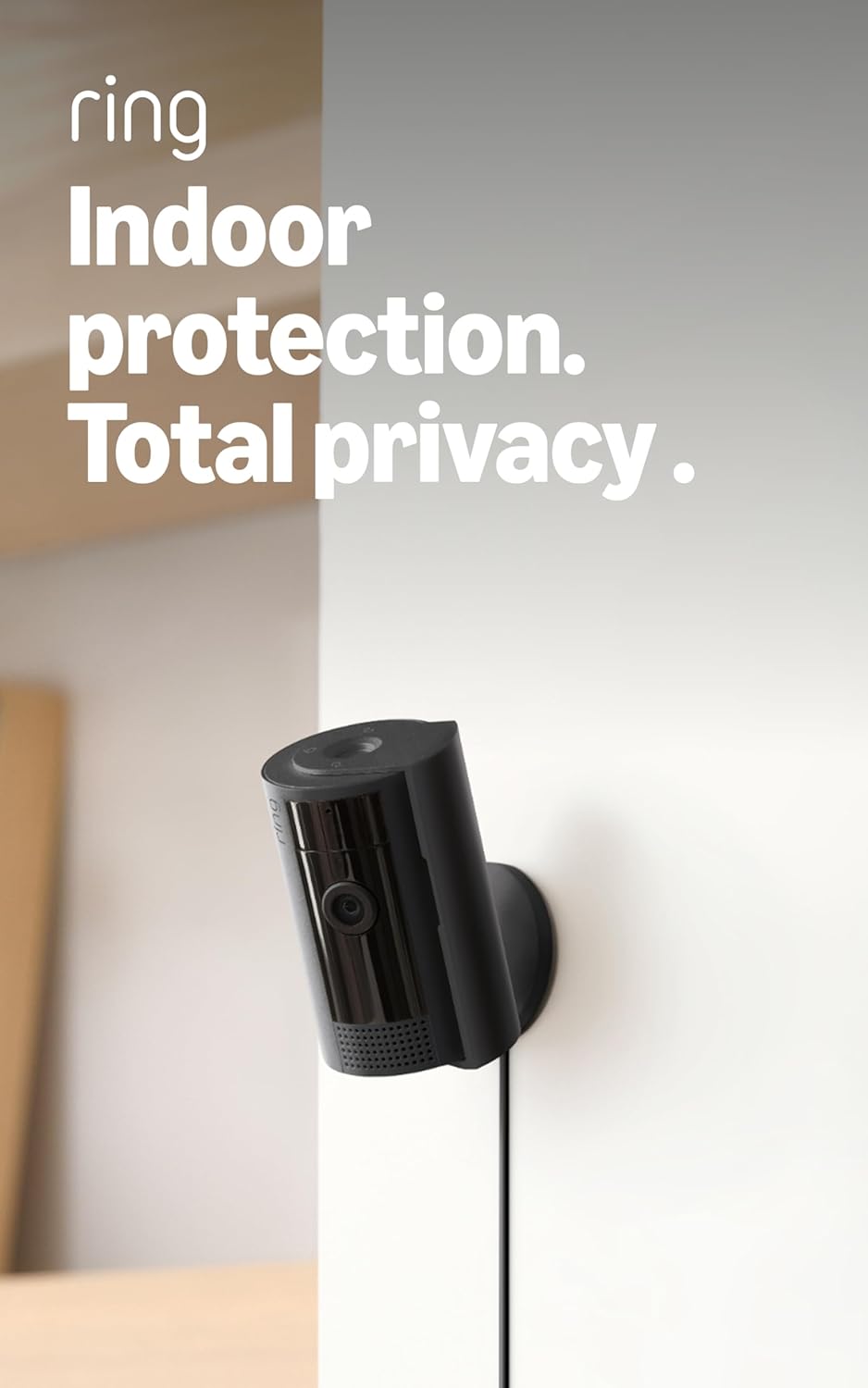 Cámara Ring Indoor: Seguridad para el hogar o negocio con video HD 1080p, Negro